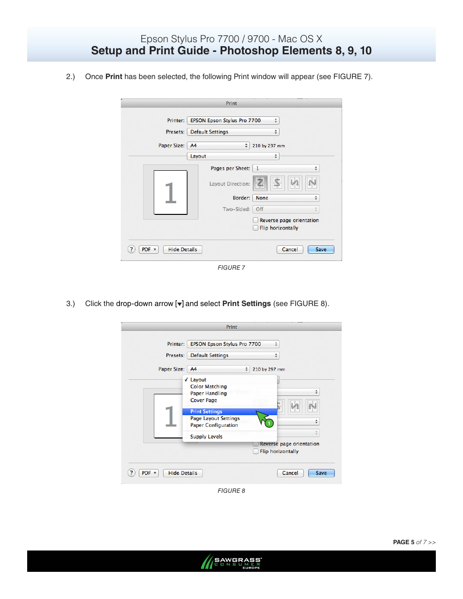 Xpres SubliJet E Epson Stylus Pro 7900 (Mac ICC Profile Setup): Print & Setup Guide Photoshop Elements 8 - 10 User Manual | Page 5 / 7