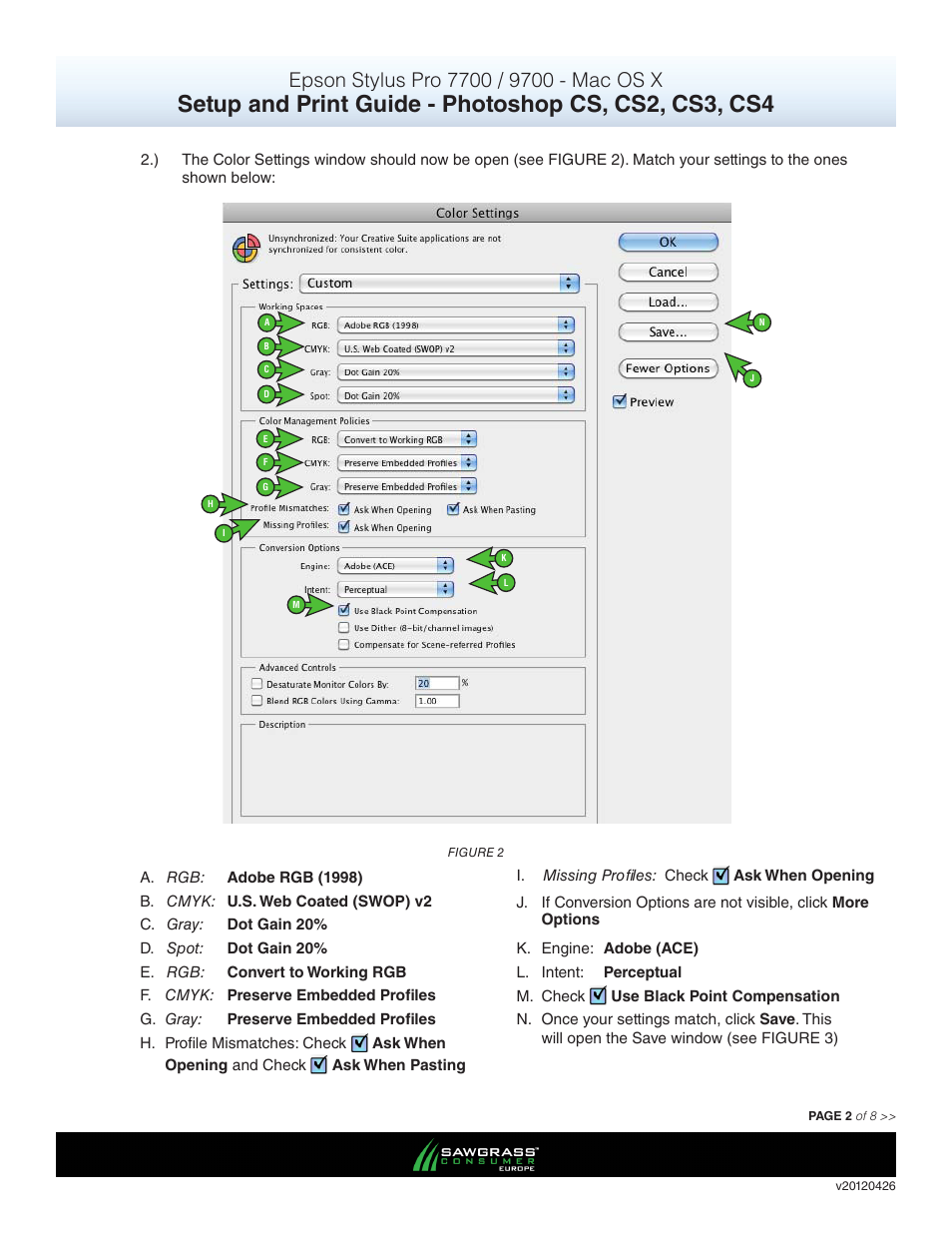 Xpres SubliJet E Epson Stylus Pro 7900 (Mac ICC Profile Setup): Print & Setup Guide Photoshop CS - CS4 User Manual | Page 2 / 8