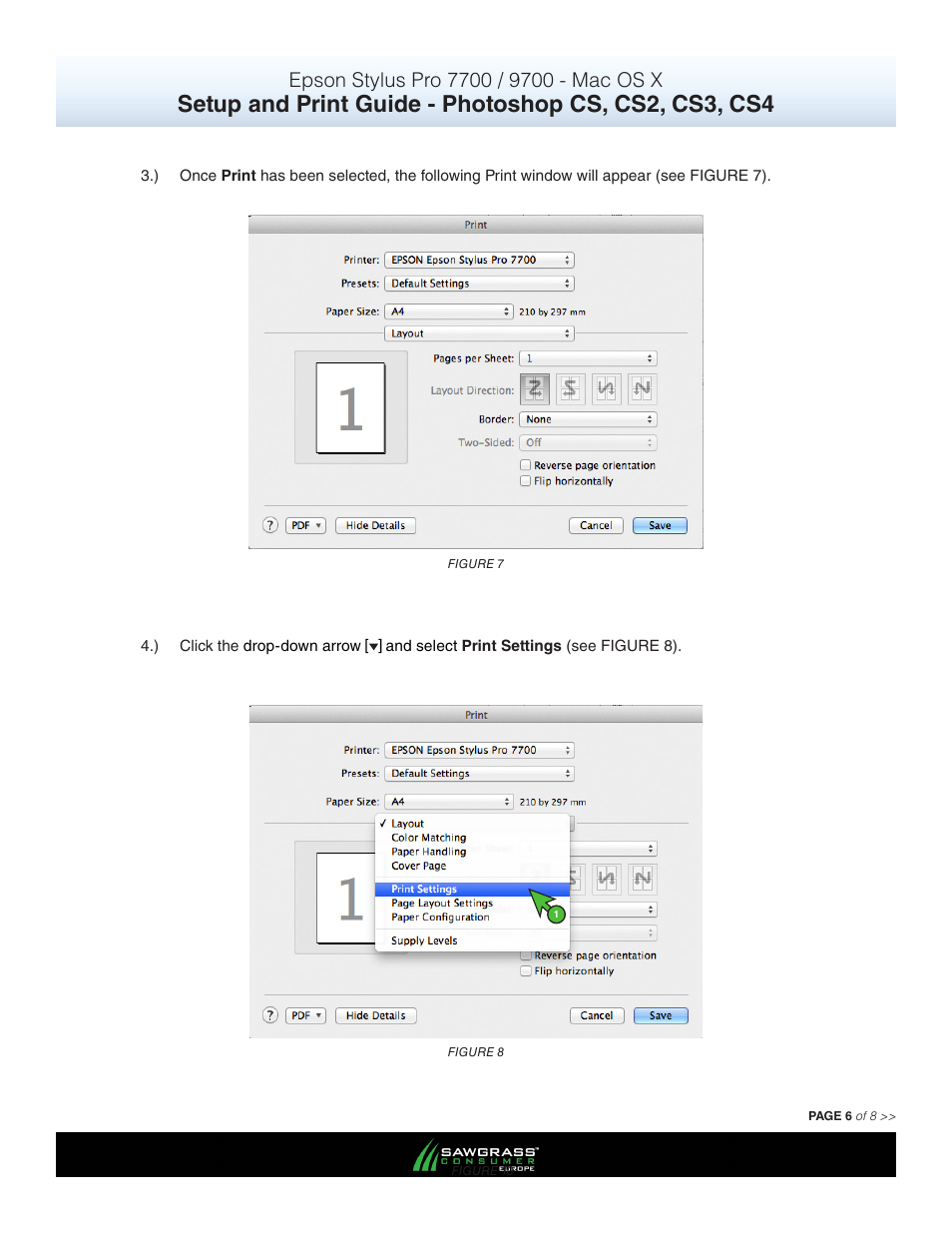 Xpres SubliJet E Epson Stylus Pro 7900 (Mac ICC Profile Setup): Print & Setup Guide Photoshop CS - CS4 User Manual | Page 6 / 8