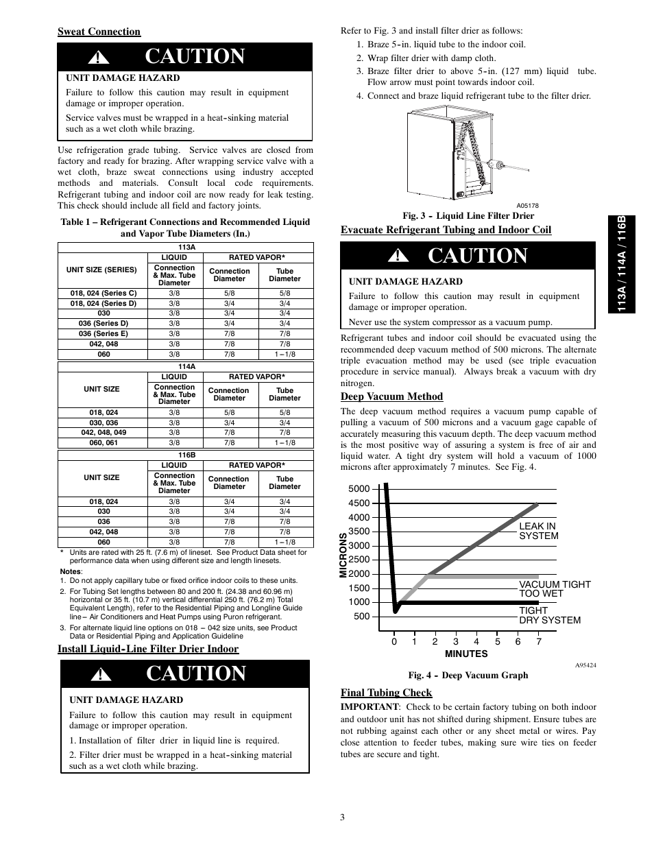 Caution | Bryant Legacy Air Conditoner H3A User Manual | Page 3 / 6