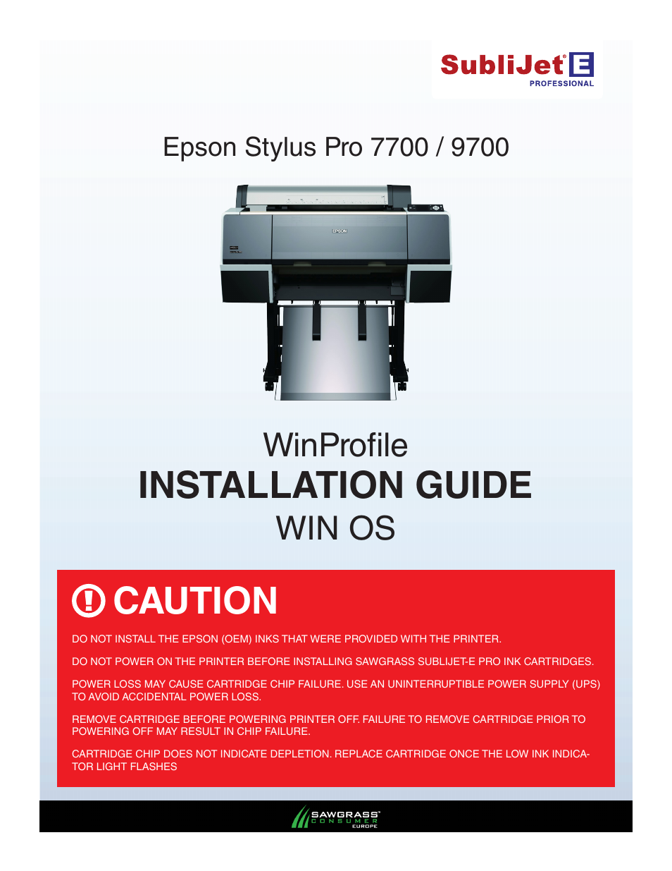 Xpres SubliJet E Epson Stylus Pro 7900 (Windows ICC Profile Setup): Printer/Profile Installation Guide User Manual | 15 pages