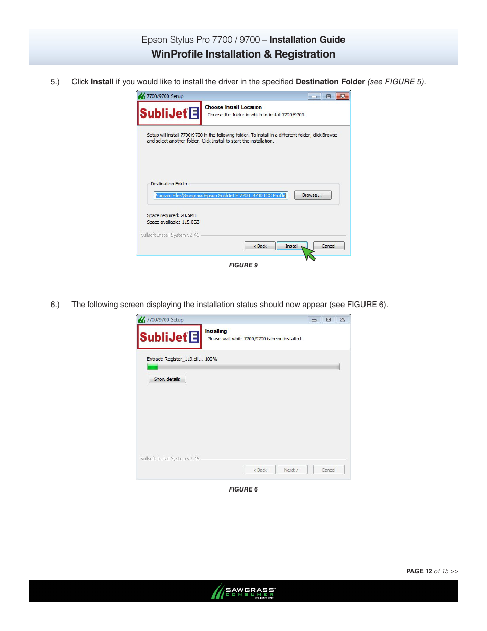 Winprofile installation & registration | Xpres SubliJet E Epson Stylus Pro 7900 (Windows ICC Profile Setup): Printer/Profile Installation Guide User Manual | Page 12 / 15