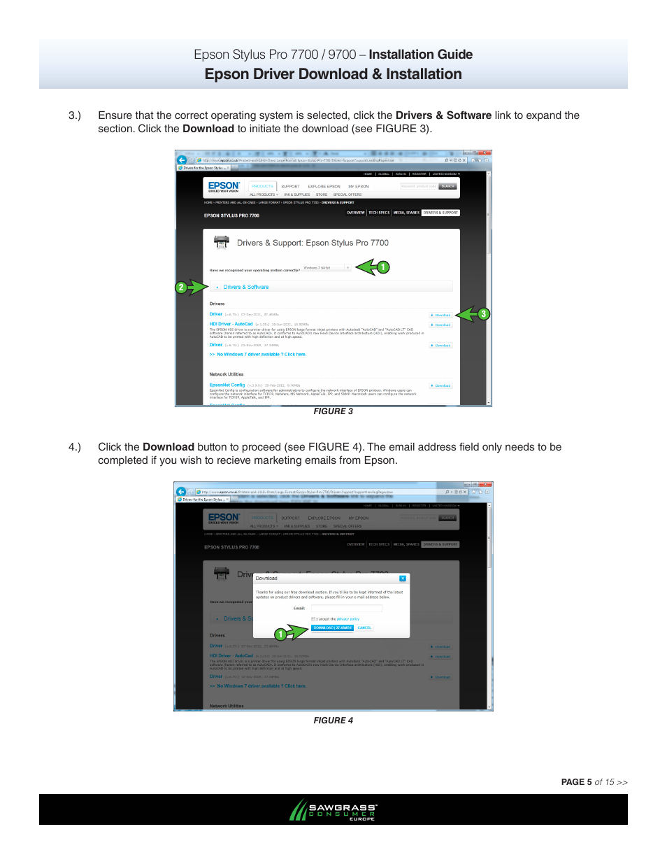 Epson driver download & installation | Xpres SubliJet E Epson Stylus Pro 7900 (Windows ICC Profile Setup): Printer/Profile Installation Guide User Manual | Page 5 / 15