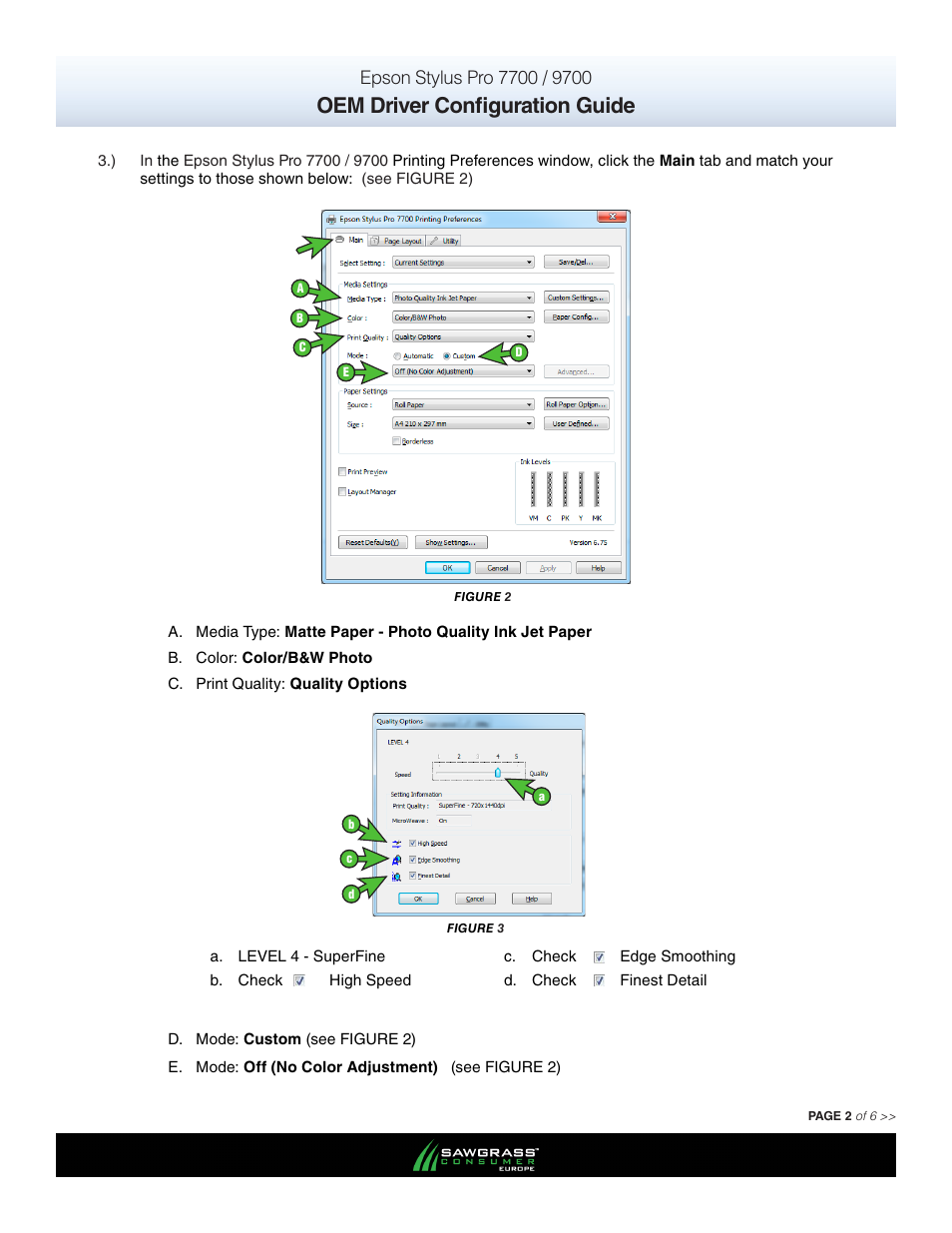 Oem driver configuration guide | Xpres SubliJet E Epson Stylus Pro 7900 (Windows ICC Profile Setup): Driver Configuration Guide User Manual | Page 2 / 6