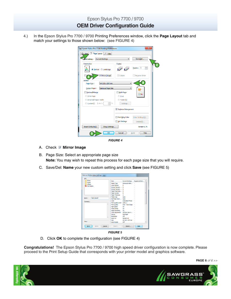 Oem driver configuration guide | Xpres SubliJet E Epson Stylus Pro 7900 (Windows ICC Profile Setup): Driver Configuration Guide User Manual | Page 6 / 6
