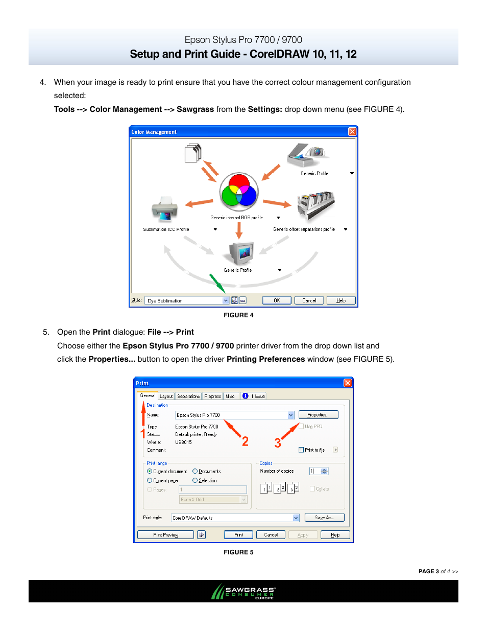 Xpres SubliJet E Epson Stylus Pro 7900 (Windows ICC Profile Setup): Print & Setup Guide CorelDRAW 10 - 12 User Manual | Page 3 / 4