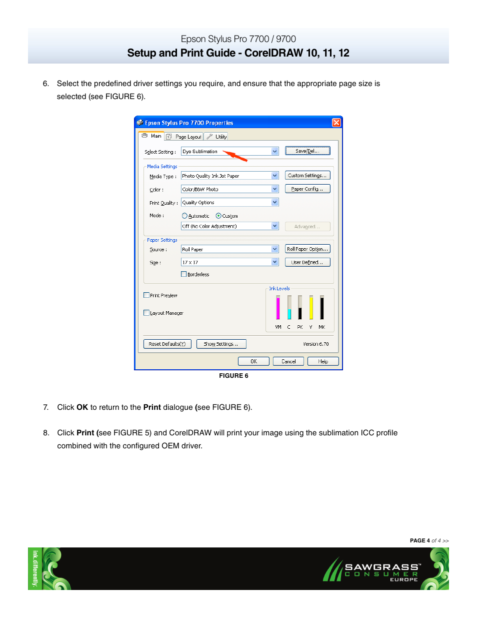 Xpres SubliJet E Epson Stylus Pro 7900 (Windows ICC Profile Setup): Print & Setup Guide CorelDRAW 10 - 12 User Manual | Page 4 / 4