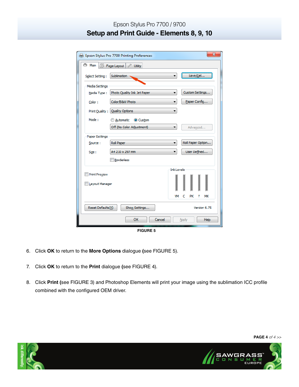 Setup and print guide - elements 8, 9, 10 | Xpres SubliJet E Epson Stylus Pro 7900 (Windows ICC Profile Setup): Print & Setup Guide Photoshop Elements 8 - 10 User Manual | Page 4 / 4