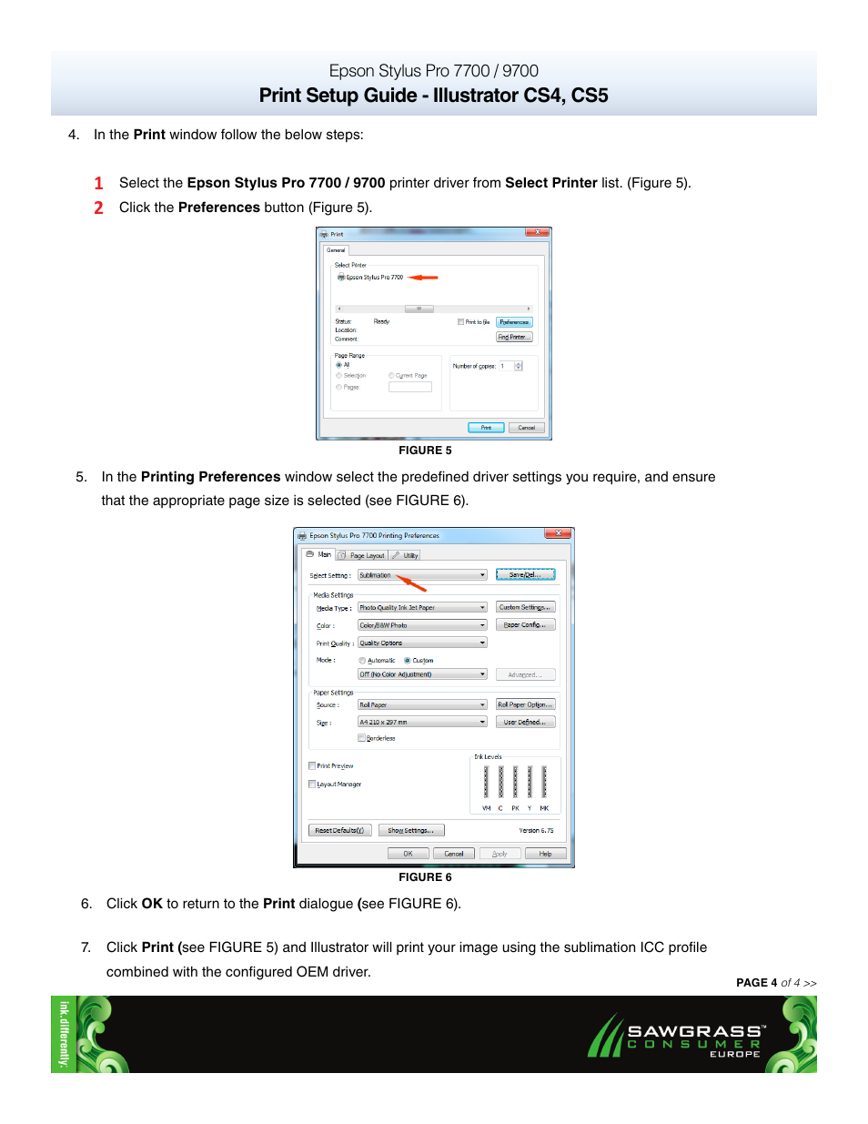 Print setup guide - illustrator cs4, cs5 | Xpres SubliJet E Epson Stylus Pro 7900 (Windows ICC Profile Setup): Print & Setup Guide Illustrator CS4 - CS5 User Manual | Page 4 / 4