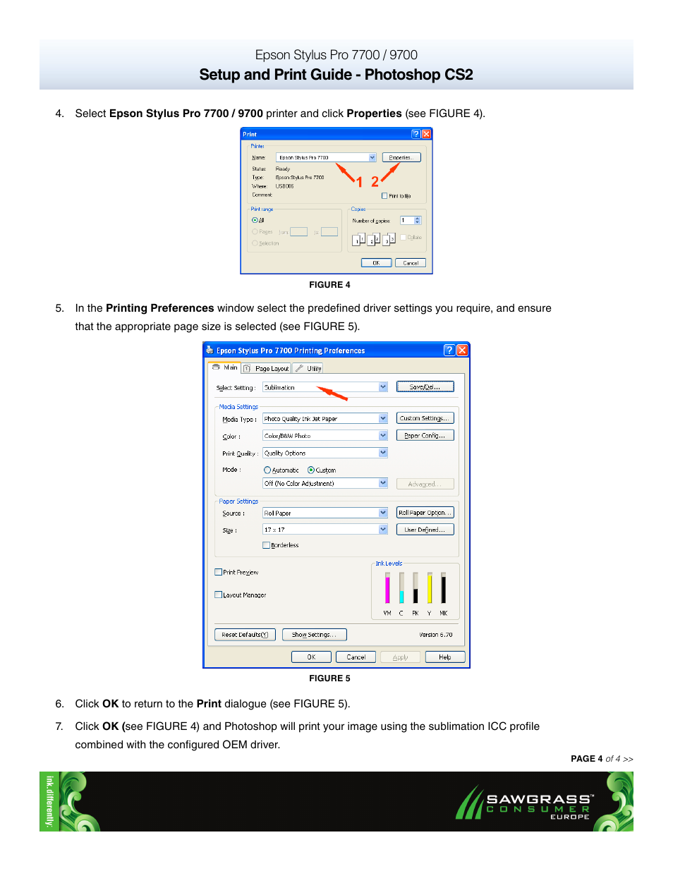 Setup and print guide - photoshop cs2 | Xpres SubliJet E Epson Stylus Pro 7900 (Windows ICC Profile Setup): Print & Setup Guide Photoshop CS2 User Manual | Page 4 / 4