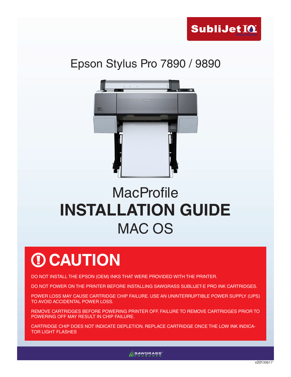 Xpres SubliJet IQ Epson Stylus Pro 9890 - IQ Pro Photo (Mac ICC Profile Setup): Printer/Profile Installation Guide User Manual | 16 pages