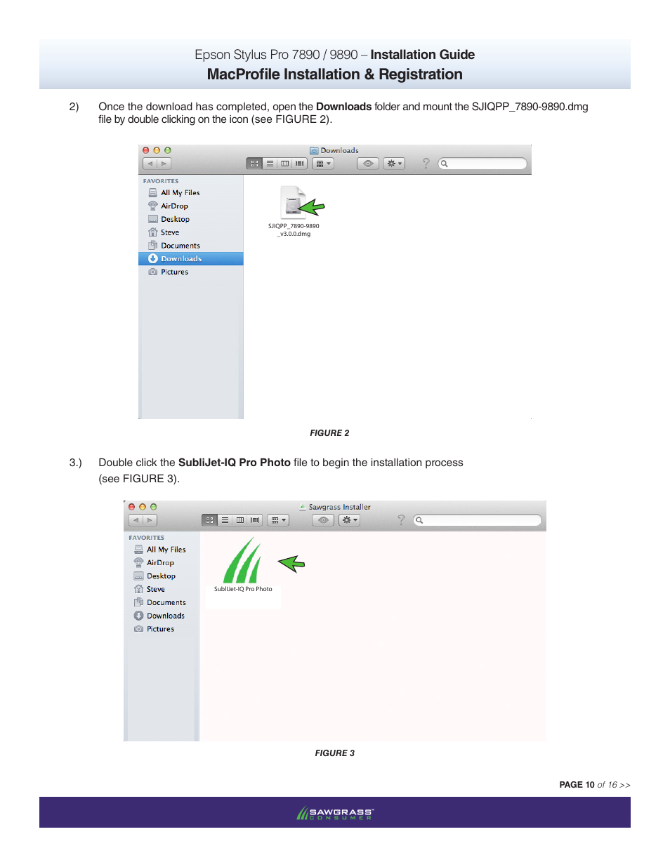 Macprofile installation & registration | Xpres SubliJet IQ Epson Stylus Pro 9890 - IQ Pro Photo (Mac ICC Profile Setup): Printer/Profile Installation Guide User Manual | Page 10 / 16