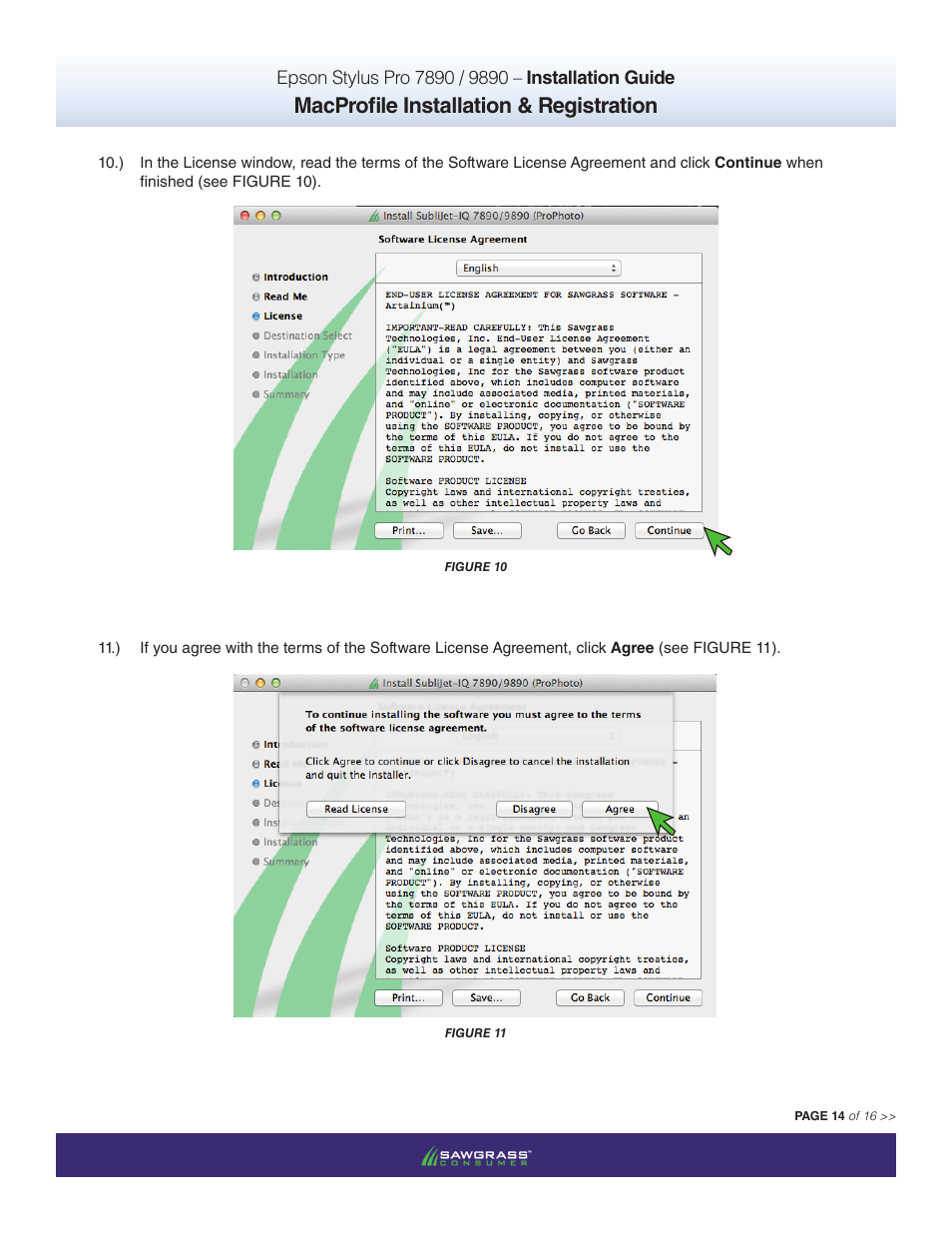 Macprofile installation & registration | Xpres SubliJet IQ Epson Stylus Pro 9890 - IQ Pro Photo (Mac ICC Profile Setup): Printer/Profile Installation Guide User Manual | Page 14 / 16