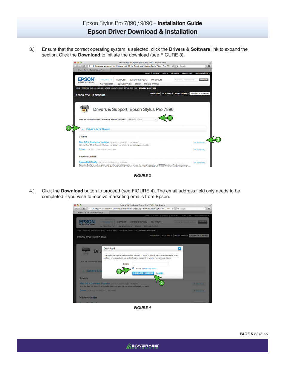 Epson driver download & installation | Xpres SubliJet IQ Epson Stylus Pro 9890 - IQ Pro Photo (Mac ICC Profile Setup): Printer/Profile Installation Guide User Manual | Page 5 / 16