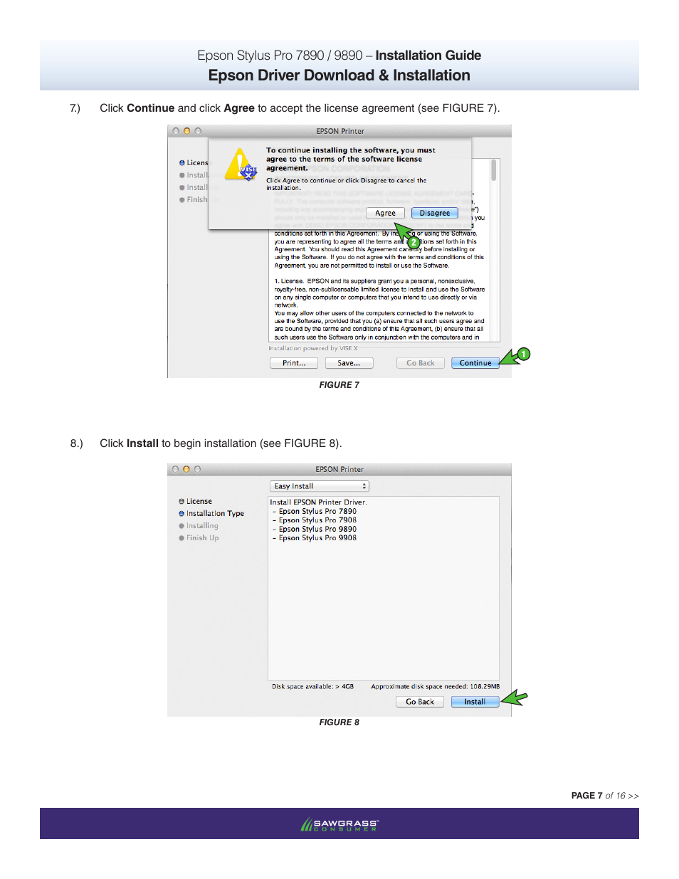 Epson driver download & installation | Xpres SubliJet IQ Epson Stylus Pro 9890 - IQ Pro Photo (Mac ICC Profile Setup): Printer/Profile Installation Guide User Manual | Page 7 / 16