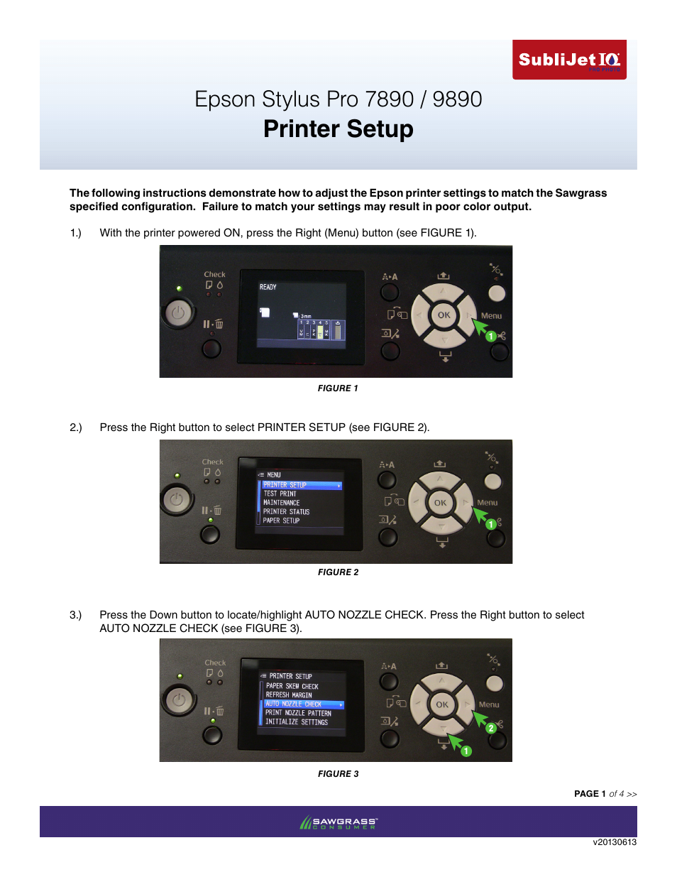 Xpres SubliJet IQ Epson Stylus Pro 9890 - IQ Pro Photo (Windows ICC Profile Setup): Printer Setup User Manual | 4 pages