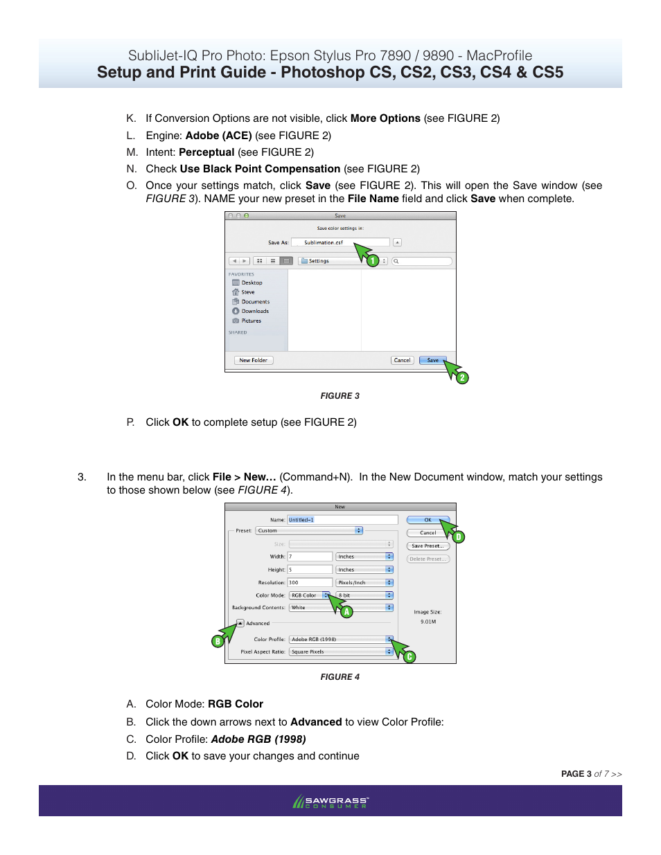 Xpres SubliJet IQ Epson Stylus Pro 9890 - IQ Pro Photo (Mac ICC Profile Setup): Print & Setup Guide Photoshop CS6 User Manual | Page 3 / 7