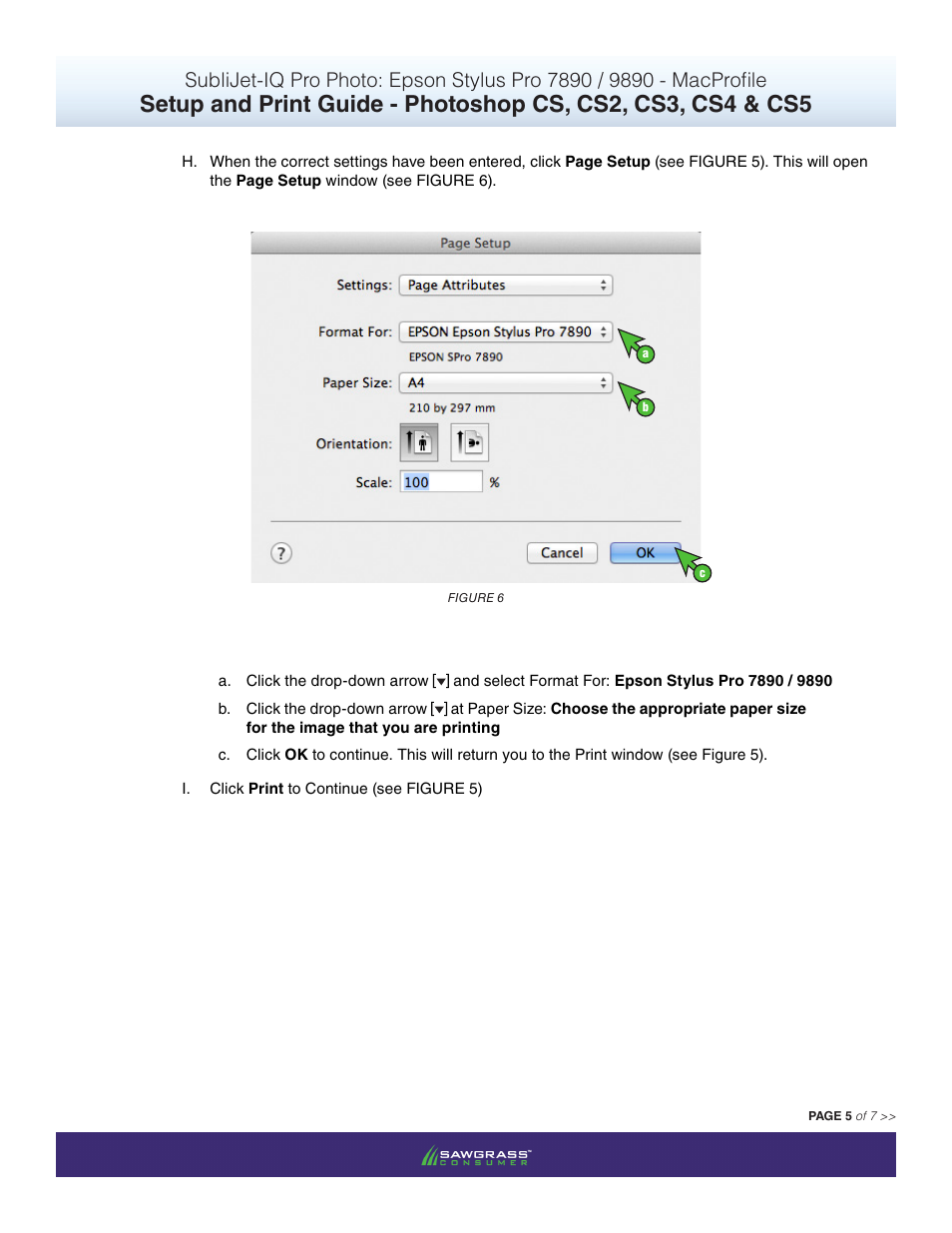 Xpres SubliJet IQ Epson Stylus Pro 9890 - IQ Pro Photo (Mac ICC Profile Setup): Print & Setup Guide Photoshop CS - CS5 User Manual | Page 5 / 7