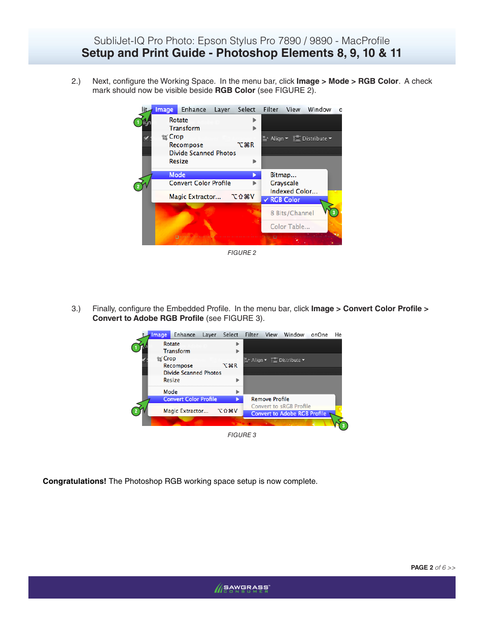 Xpres SubliJet IQ Epson Stylus Pro 9890 - IQ Pro Photo (Mac ICC Profile Setup): Print & Setup Guide Photoshop Elements 8 - 11 User Manual | Page 2 / 6