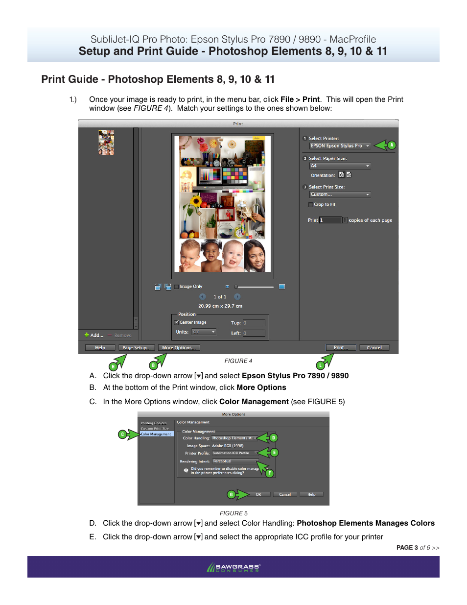 Xpres SubliJet IQ Epson Stylus Pro 9890 - IQ Pro Photo (Mac ICC Profile Setup): Print & Setup Guide Photoshop Elements 8 - 11 User Manual | Page 3 / 6