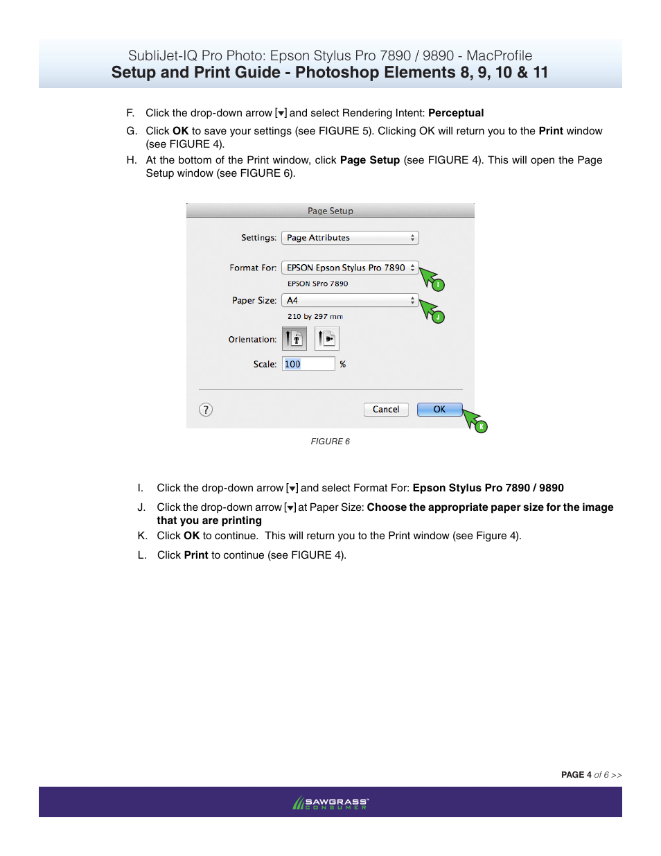 Xpres SubliJet IQ Epson Stylus Pro 9890 - IQ Pro Photo (Mac ICC Profile Setup): Print & Setup Guide Photoshop Elements 8 - 11 User Manual | Page 4 / 6