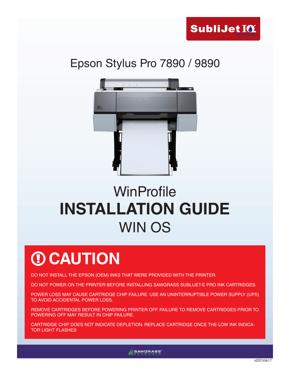 Xpres SubliJet IQ Epson Stylus Pro 9890 - IQ Pro Photo (Windows ICC Profile Setup): Printer/Profile Installation Guide User Manual | 15 pages