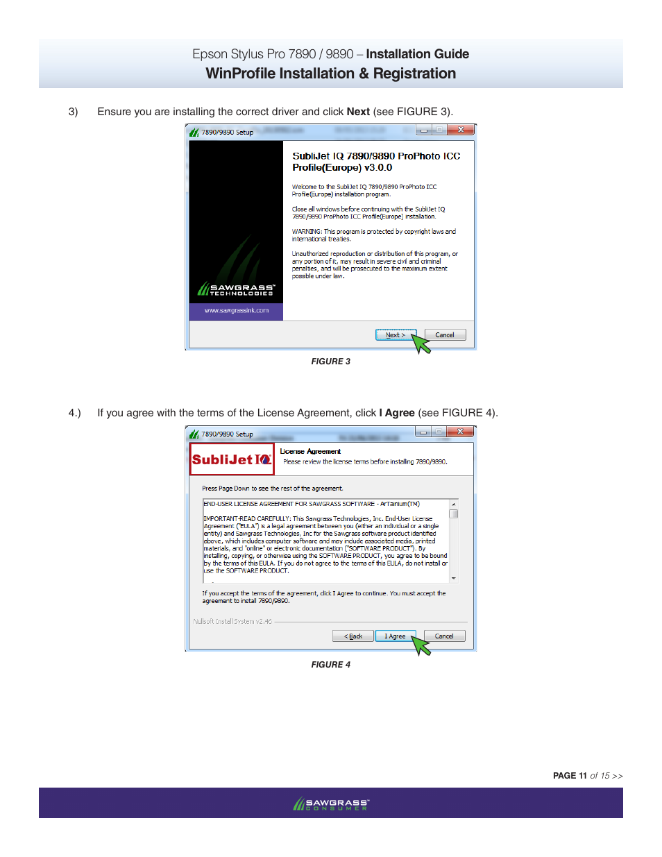 Winprofile installation & registration | Xpres SubliJet IQ Epson Stylus Pro 9890 - IQ Pro Photo (Windows ICC Profile Setup): Printer/Profile Installation Guide User Manual | Page 11 / 15