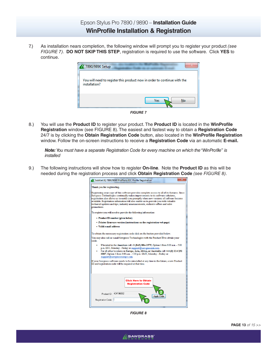 Winprofile installation & registration | Xpres SubliJet IQ Epson Stylus Pro 9890 - IQ Pro Photo (Windows ICC Profile Setup): Printer/Profile Installation Guide User Manual | Page 13 / 15