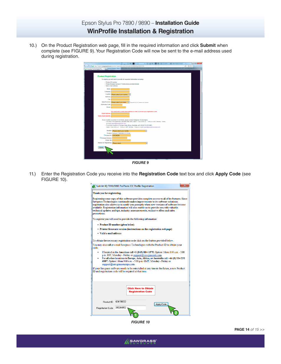 Winprofile installation & registration | Xpres SubliJet IQ Epson Stylus Pro 9890 - IQ Pro Photo (Windows ICC Profile Setup): Printer/Profile Installation Guide User Manual | Page 14 / 15