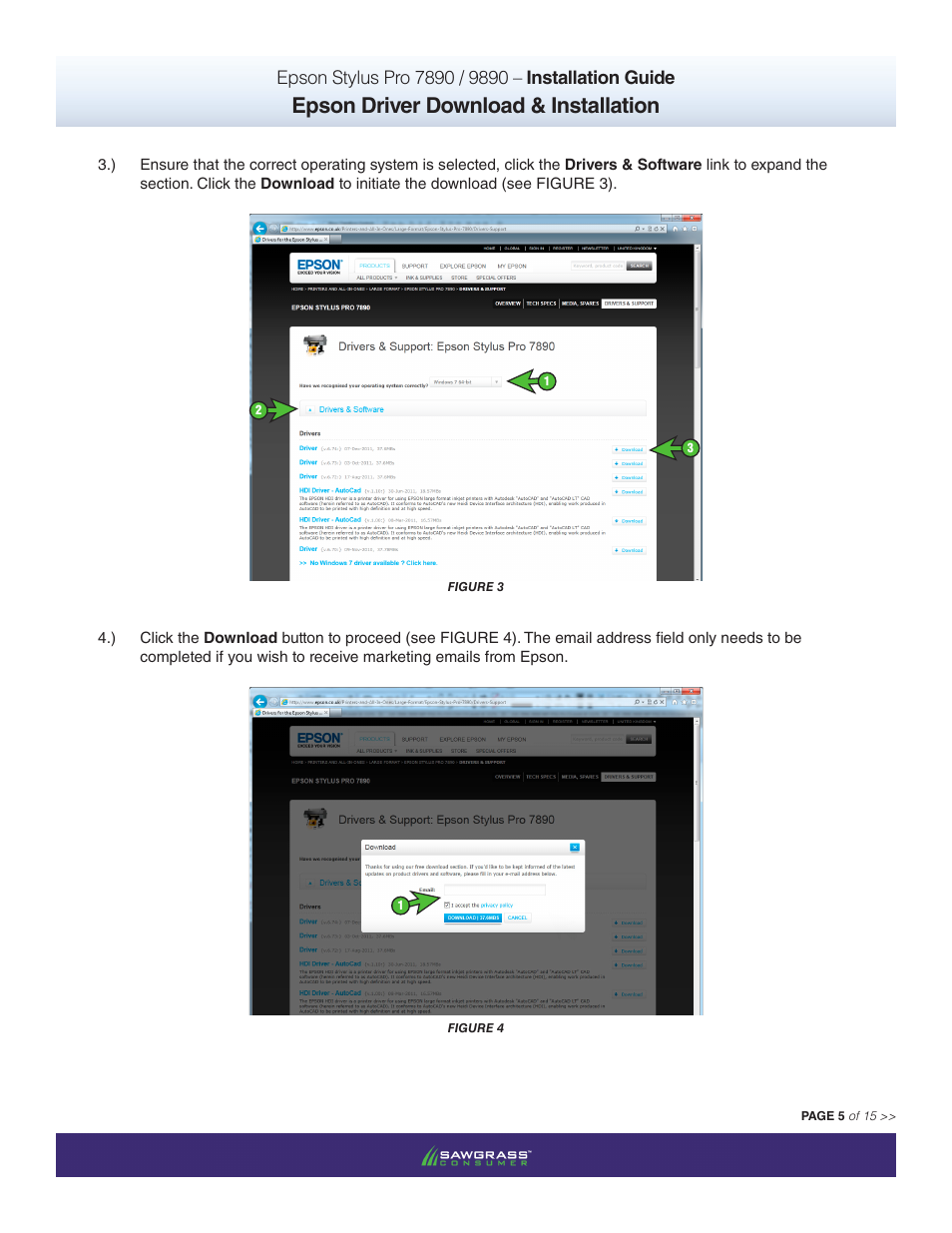 Epson driver download & installation | Xpres SubliJet IQ Epson Stylus Pro 9890 - IQ Pro Photo (Windows ICC Profile Setup): Printer/Profile Installation Guide User Manual | Page 5 / 15