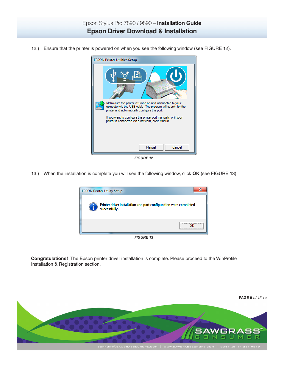 Epson driver download & installation | Xpres SubliJet IQ Epson Stylus Pro 9890 - IQ Pro Photo (Windows ICC Profile Setup): Printer/Profile Installation Guide User Manual | Page 9 / 15