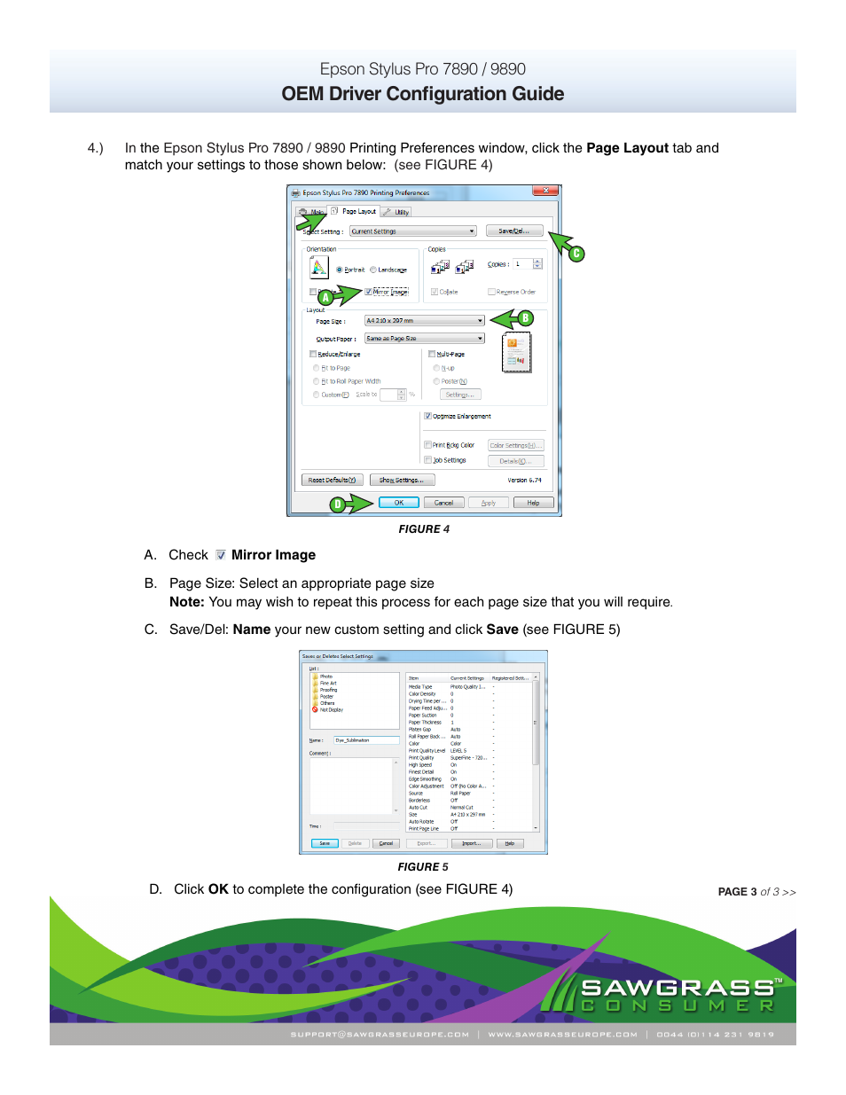 Oem driver configuration guide | Xpres SubliJet IQ Epson Stylus Pro 9890 - IQ Pro Photo (Windows ICC Profile Setup): Driver Configuration Guide User Manual | Page 3 / 3