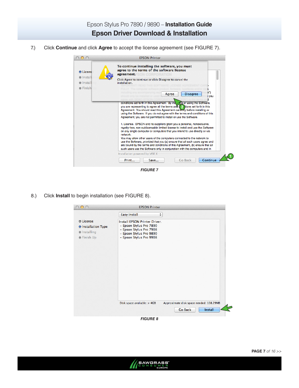 Epson driver download & installation | Xpres SubliJet E Epson Stylus Pro 9890 (Mac ICC Profile Setup): Printer/Profile Installation Guide User Manual | Page 7 / 16