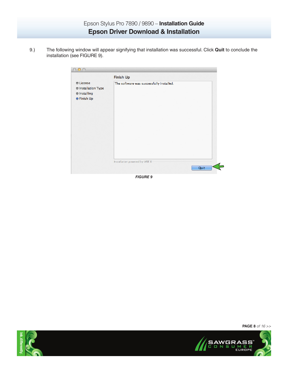 Epson driver download & installation | Xpres SubliJet E Epson Stylus Pro 9890 (Mac ICC Profile Setup): Printer/Profile Installation Guide User Manual | Page 8 / 16
