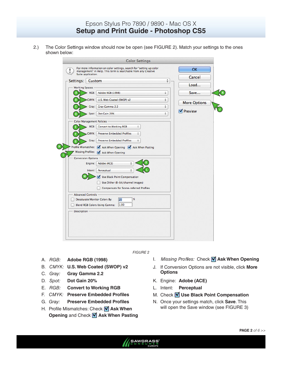 Setup and print guide - photoshop cs5 | Xpres SubliJet E Epson Stylus Pro 9890 (Mac ICC Profile Setup): Print & Setup Guide Photoshop CS5 User Manual | Page 2 / 6