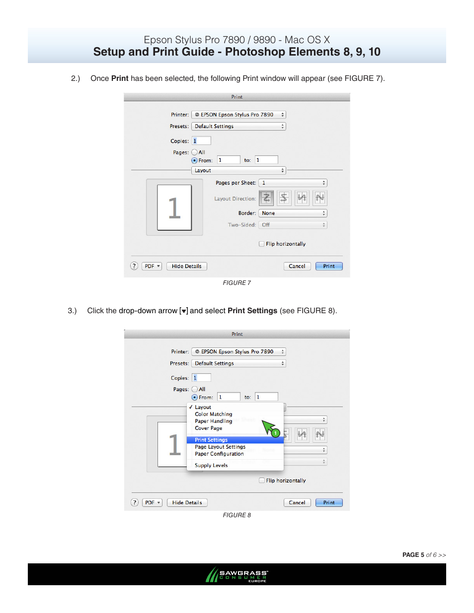 Xpres SubliJet E Epson Stylus Pro 9890 (Mac ICC Profile Setup): Print & Setup Guide Photoshop Elements 8 - 10 User Manual | Page 5 / 6