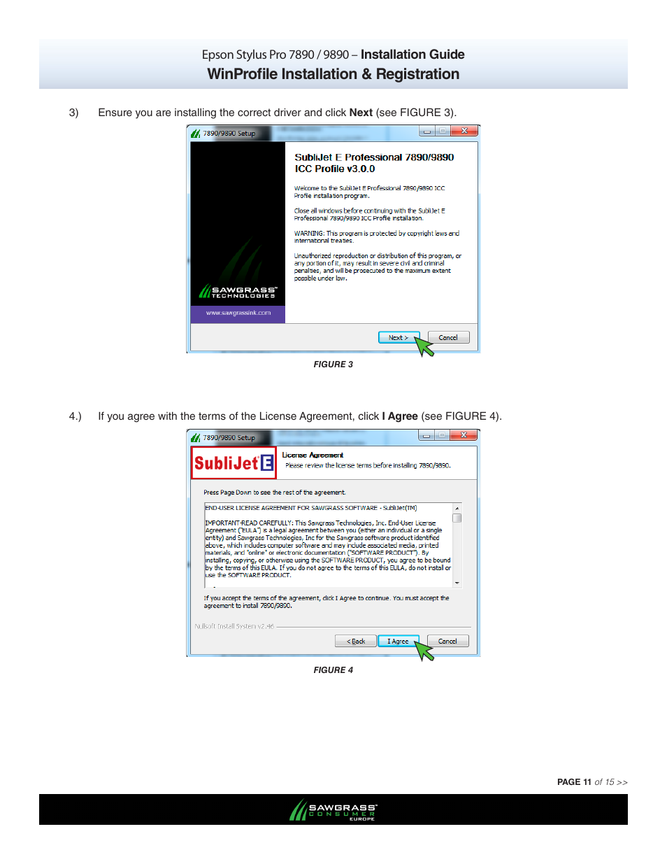 Winprofile installation & registration | Xpres SubliJet E Epson Stylus Pro 9890 (Windows ICC Profile Setup): Printer/Profile Installation Guide User Manual | Page 11 / 15