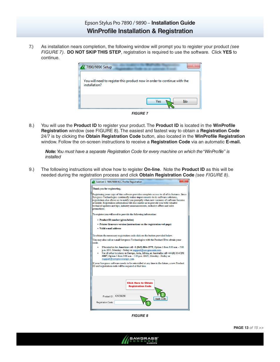 Winprofile installation & registration | Xpres SubliJet E Epson Stylus Pro 9890 (Windows ICC Profile Setup): Printer/Profile Installation Guide User Manual | Page 13 / 15