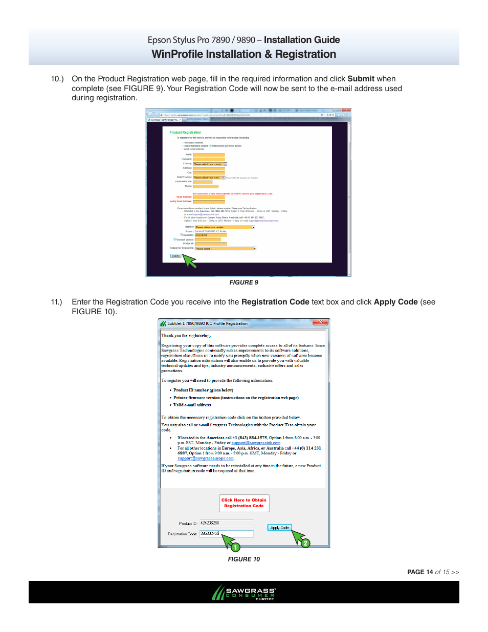 Winprofile installation & registration | Xpres SubliJet E Epson Stylus Pro 9890 (Windows ICC Profile Setup): Printer/Profile Installation Guide User Manual | Page 14 / 15