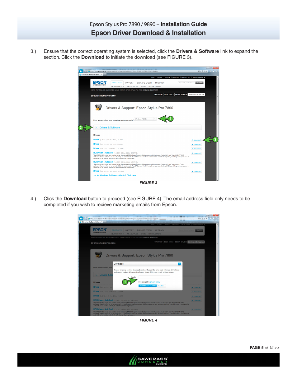 Epson driver download & installation | Xpres SubliJet E Epson Stylus Pro 9890 (Windows ICC Profile Setup): Printer/Profile Installation Guide User Manual | Page 5 / 15