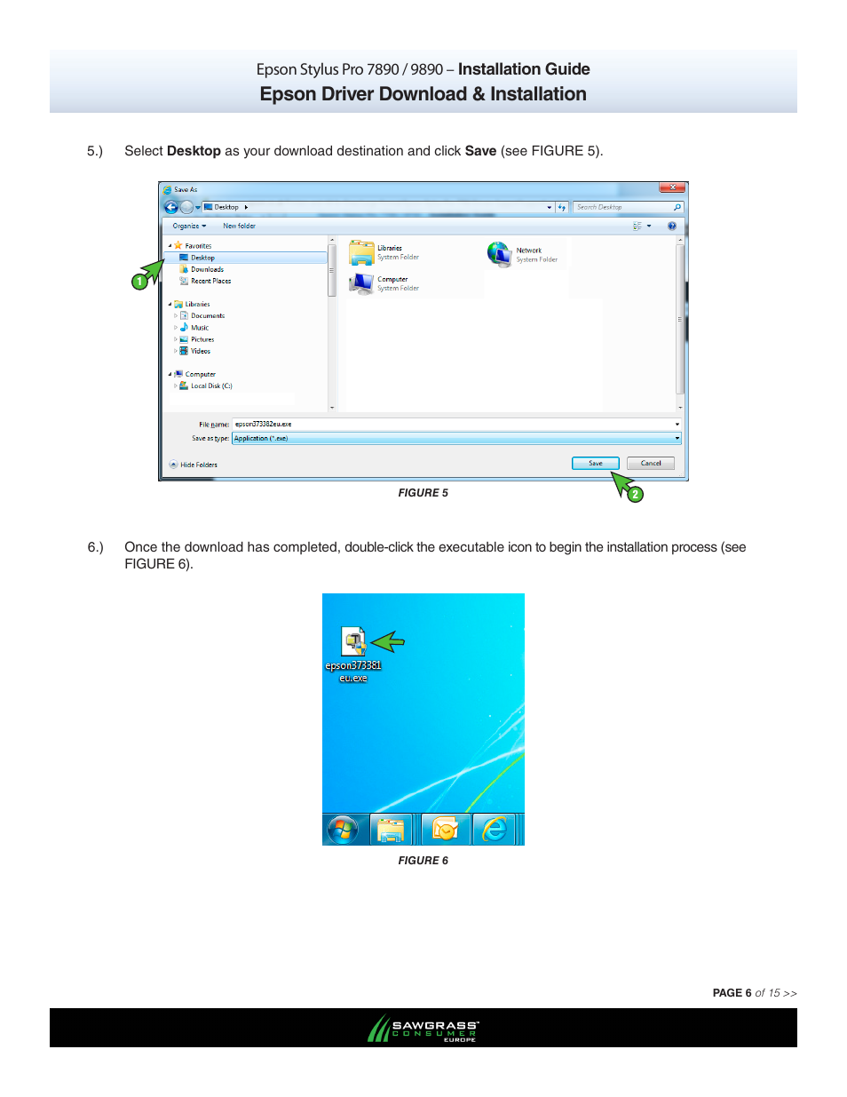 Epson driver download & installation | Xpres SubliJet E Epson Stylus Pro 9890 (Windows ICC Profile Setup): Printer/Profile Installation Guide User Manual | Page 6 / 15