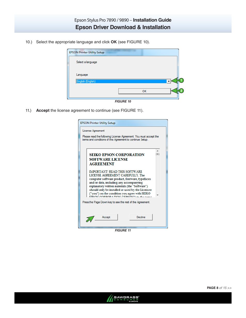 Epson driver download & installation | Xpres SubliJet E Epson Stylus Pro 9890 (Windows ICC Profile Setup): Printer/Profile Installation Guide User Manual | Page 8 / 15