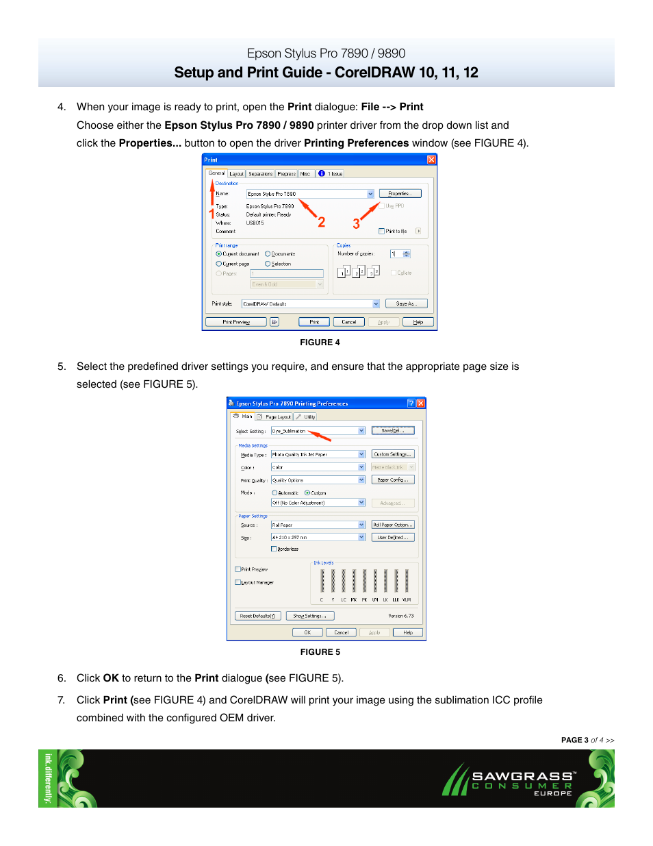 Xpres SubliJet E Epson Stylus Pro 9890 (Windows ICC Profile Setup): Print & Setup Guide CorelDRAW 10 - 12 User Manual | Page 3 / 3