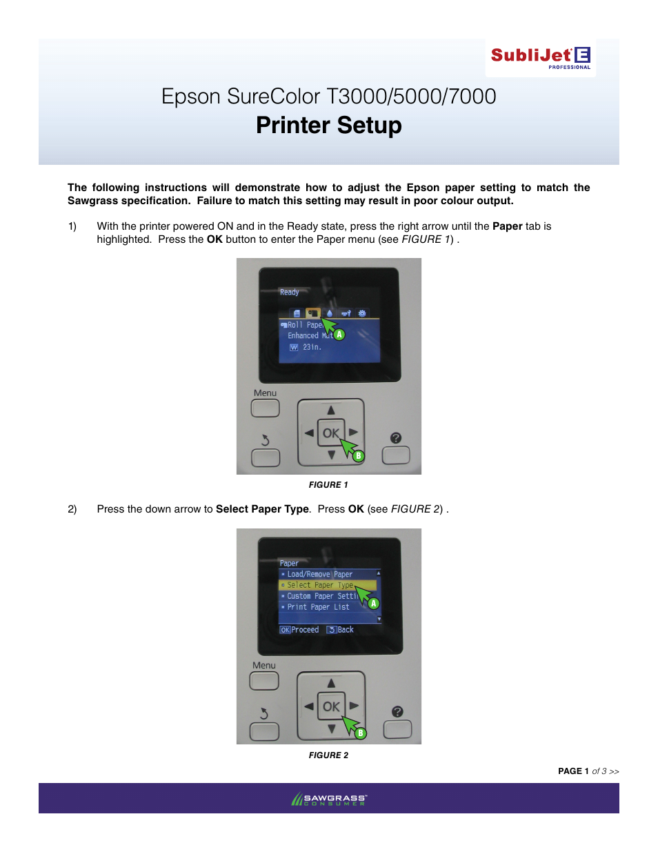 Xpres SubliJet E Epson SureColor T5000 (Windows ICC Profile Setup): Printer Setup Guide User Manual | 3 pages