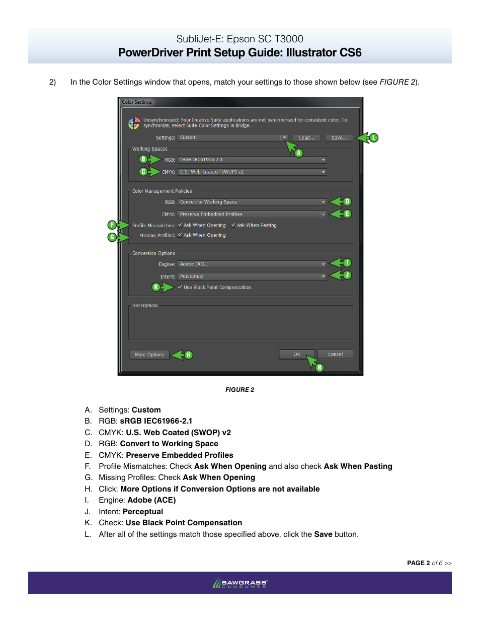 Powerdriver print setup guide: illustrator cs6, Sublijet-e: epson sc t3000 | Xpres SubliJet E Epson SureColor T3000 (Power Driver Setup): Print & Setup Guide Illustrator CS6 User Manual | Page 2 / 6