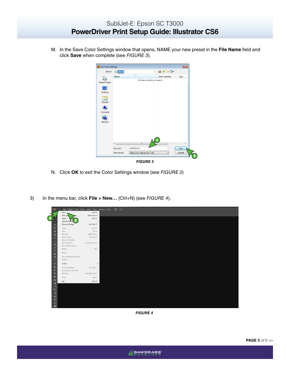 Powerdriver print setup guide: illustrator cs6, Sublijet-e: epson sc t3000 | Xpres SubliJet E Epson SureColor T3000 (Power Driver Setup): Print & Setup Guide Illustrator CS6 User Manual | Page 3 / 6
