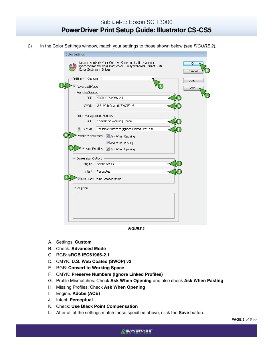 Powerdriver print setup guide: illustrator cs-cs5, Sublijet-e: epson sc t3000 | Xpres SubliJet E Epson SureColor T3000 (Power Driver Setup): Print & Setup Guide Illustrator CS - CS5 User Manual | Page 2 / 6