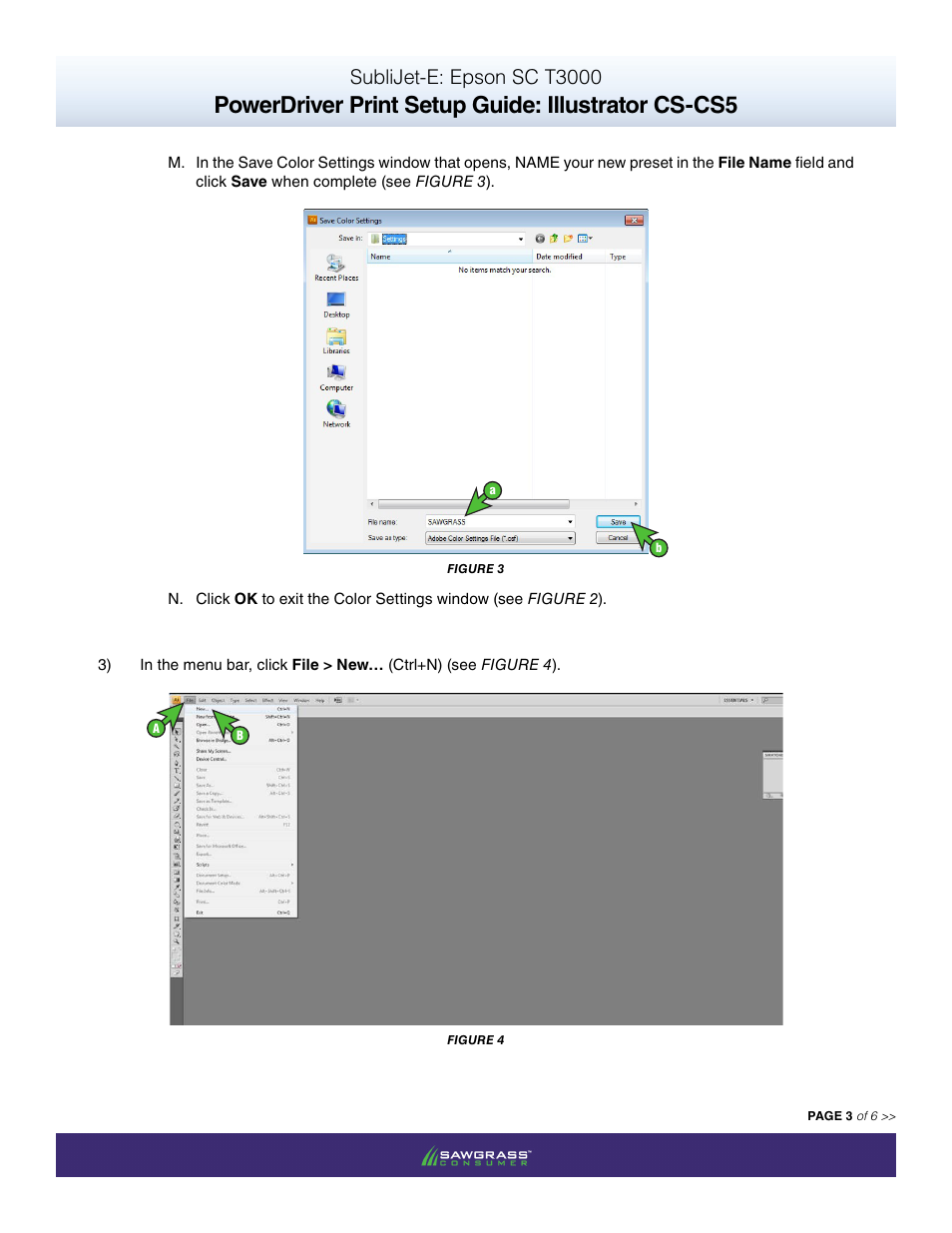 Powerdriver print setup guide: illustrator cs-cs5, Sublijet-e: epson sc t3000 | Xpres SubliJet E Epson SureColor T3000 (Power Driver Setup): Print & Setup Guide Illustrator CS - CS5 User Manual | Page 3 / 6