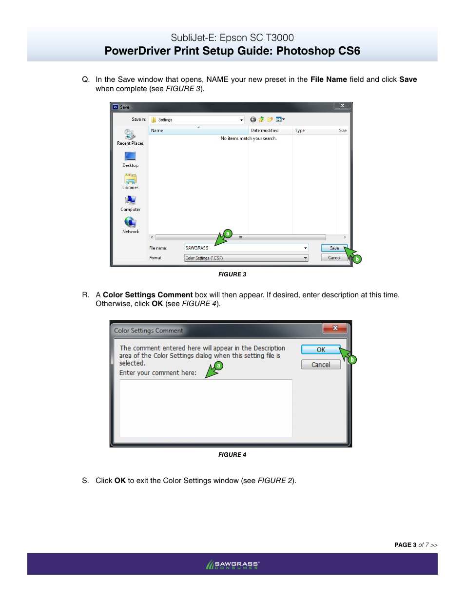 Powerdriver print setup guide: photoshop cs6, Sublijet-e: epson sc t3000 | Xpres SubliJet E Epson SureColor T3000 (Power Driver Setup): Print & Setup Guide Photoshop CS6 User Manual | Page 3 / 7