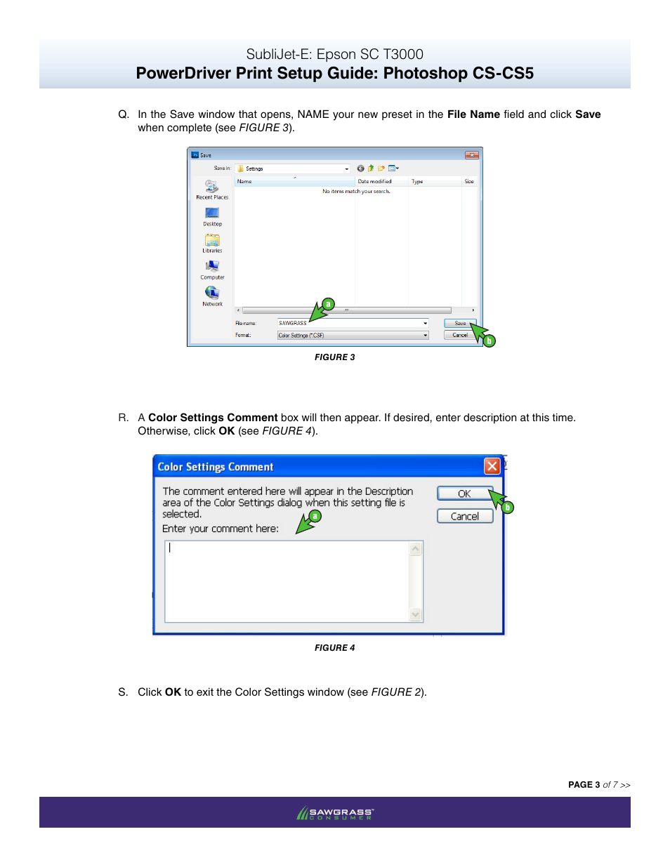 Powerdriver print setup guide: photoshop cs-cs5, Sublijet-e: epson sc t3000 | Xpres SubliJet E Epson SureColor T3000 (Power Driver Setup): Print & Setup Guide Photoshop CS - CS6 User Manual | Page 3 / 7